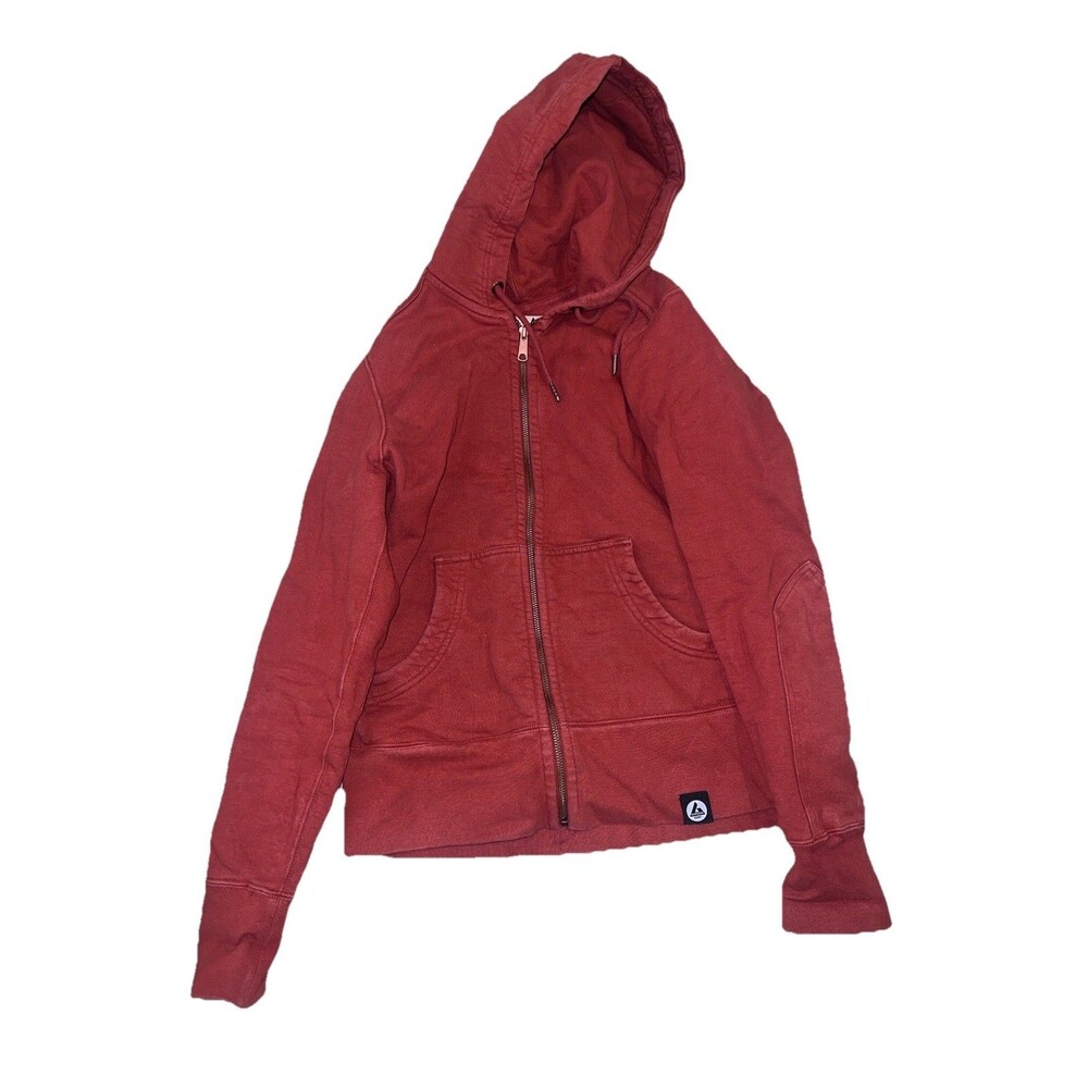 American Giant Hoodie Women's Medium Red Full Zip Heavyweight Workwear USA Made